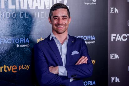 El patinador Javier Fernández, en el estreno de la serie documental de RTVE Play el pasado 23 de febrero en Madrid. 