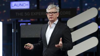 Borje Ekholm, presidente y consejero delegado de Ericsson, en la pasada edici&oacute;n del MWC de Barcelona.