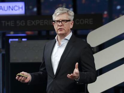 Borje Ekholm, presidente y consejero delegado de Ericsson, en la pasada edici&oacute;n del MWC de Barcelona.