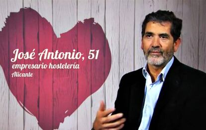 El exconcejal de Alicante José Antonio Sobrino en el programa First Dates.