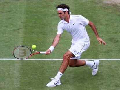 Federer, durante su partido.