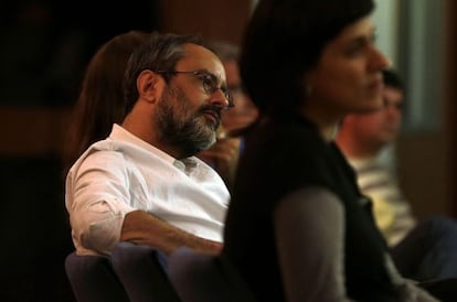 Antonio Baños, a la conferència de dijous de la CUP.
