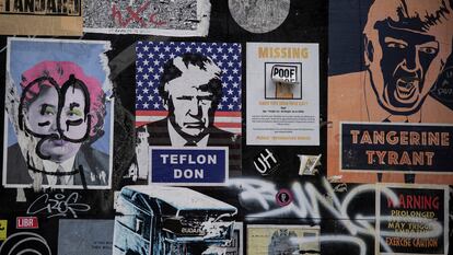 Donald Trump en carteles satíricos y graffiti en Londres, Inglaterra