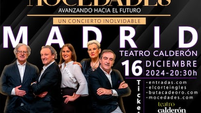 Cartel promocional del concierto de 'Mocedades' en el Teatro Calderón de Madrid.
