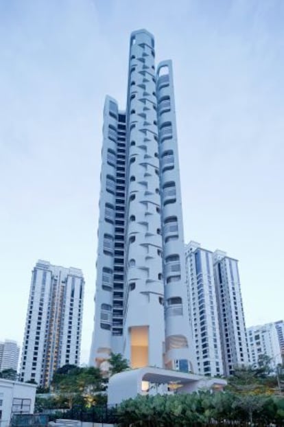 La torre Ardmore diseñada por Ben van Berkel en Singapur.