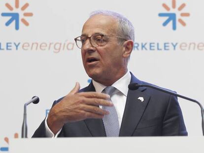 Paul Atherley, CEO de Berkeley Energía, durante su estreno en la Bolsa española.