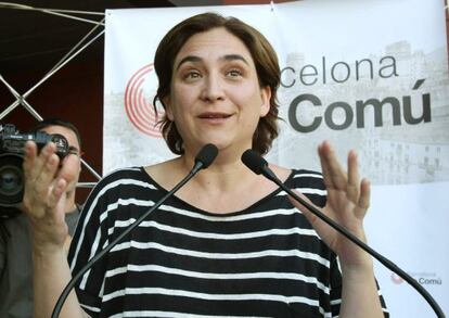 Ada Colau, al Mercat de Provençals, a Barcelona.