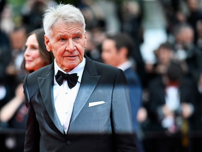 Harrison Ford con Calista Flockhart, en la alfombra roja de Cannes.