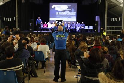 La Teniente de Alcalde Marta Higueras presenta el IX Recuento de personas sin Hogar en la ciudad de Madrid coordinado por el samur social, en el Matadero