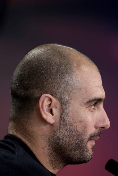 Guardiola, durante la rueda de prensa