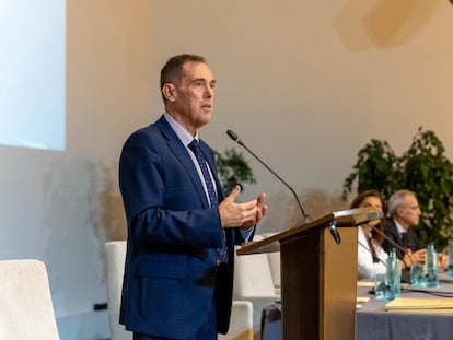 El presidente de la asociación de Inspectores de Hacienda del Estado, Julio Ransés Pérez Boga, durante el XXXII del organismo en Granada.