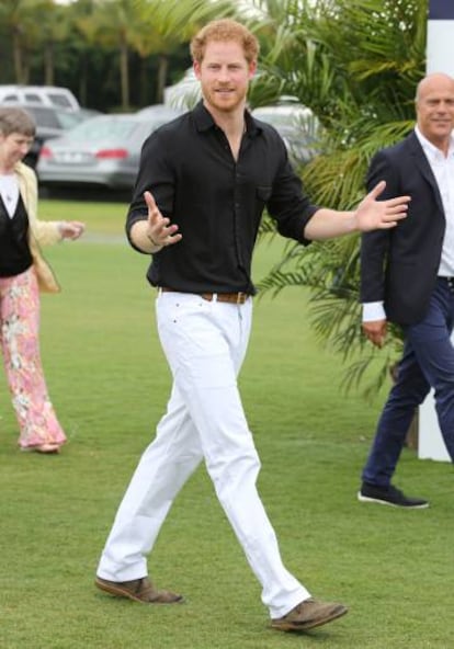 El príncipe Enrique en un partido de polo en Florida.