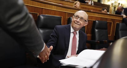 Cristobal Montoro, ,ministro de Hacienda, en el Congreso