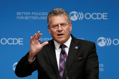 El comisario de Comercio de la UE, Maros Sefcovic, este miércoles en París.