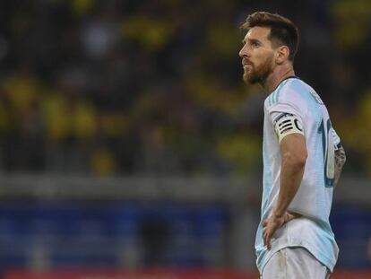 Lionel Messi durante un partido con la selección argentina.