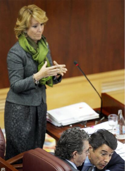 Esperanza Aguirre interviene en la Asamblea de Madrid.