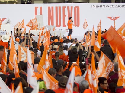 Partidarios de Movimiento Ciudadano durante un acto de Samuel García, en Monterrey, el 20 de noviembre.