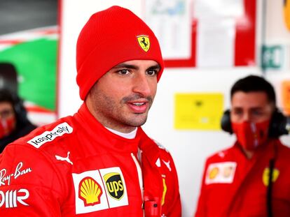 Carlos Sainz en su estreno con Ferrari