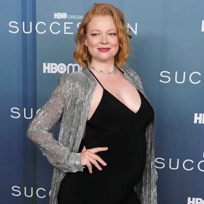 Sarah Snook attends the premiere of HBO's "Succession" season four at Jazz at Lincoln Center on Monday, March 20, 2023, in New York. (Photo by Charles Sykes/Invision/AP)