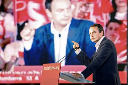 José Luis Rodríguez Zapatero, durante su intervención en el acto organizado por el PSC hoy en Tarragona.