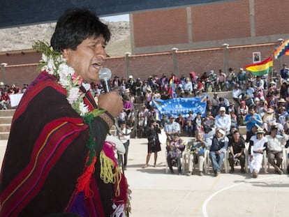 O presidente boliviano, Evo Morales, em Chuquisaca em 19 de maio.