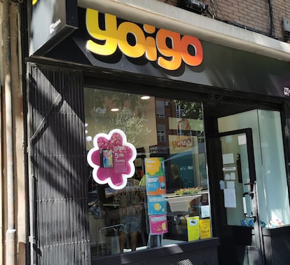 Una tienda de Yoigo, en Madrid.