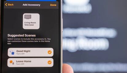 HomeKit de Apple en la pantalla de un iPhone.