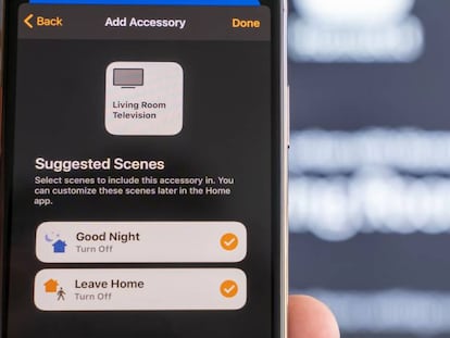 HomeKit de Apple en la pantalla de un iPhone.