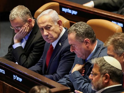 Netanyahu, en el Parlamento israelí, el pasado 23 de julio.