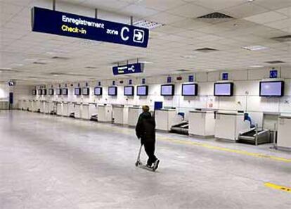 Imagen que presentaba esta mañana el aeropuerto de Niza.