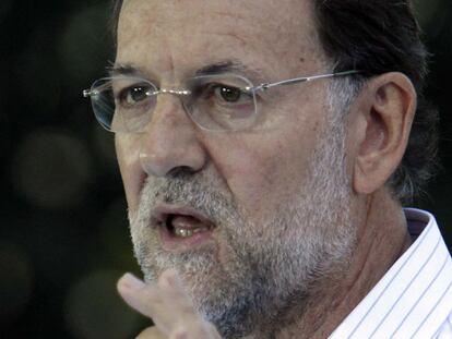 Rajoy, ayer en Soutomaior, en la apertura del curso político.
