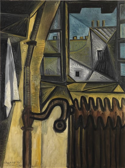 'Ventana del taller', 1943. Óleo sobre lienzo, 130 x 96,5 cm.The Israel Museum, Jerusalem. Regalo de Mr. y Mrs. Leigh Bloch, Chicago, a través de The America-Israel Cultural Foundation.