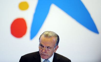 Isidro Fainé, durante una conferencia de prensa en Barcelona.