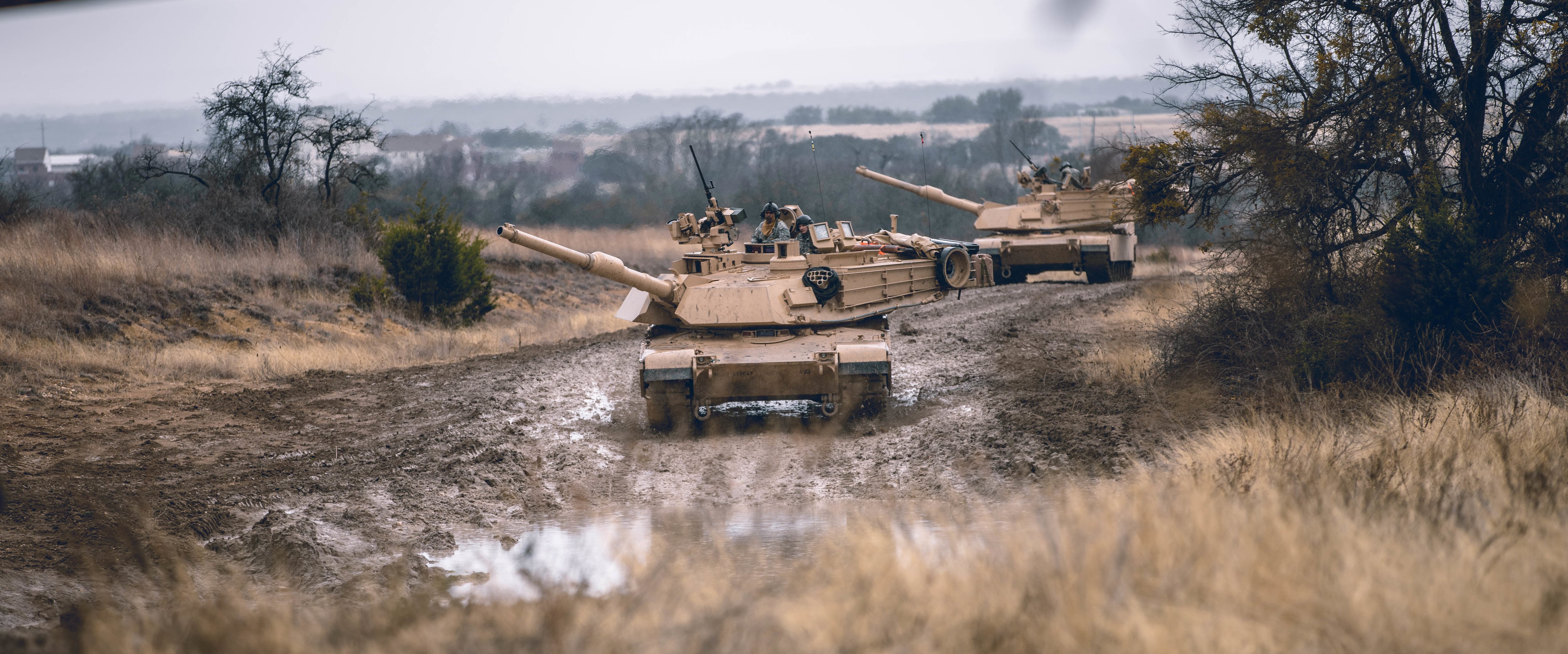 Tanques M1A2 SEPV3 Abrams del ejército estadounidense fabricados por General Dynamics. Imagen cedida por la empresa.