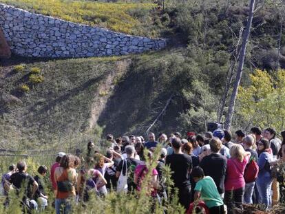 Destrozos producidos por el gaseoducto en Castellar del Vallès.