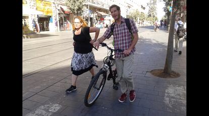 Jerusalén. La calle Jaffa, en el centro, es uno de los lugares más transitados por las bicis.