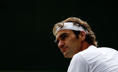 Federer, en su última sesión de entrenamiento.