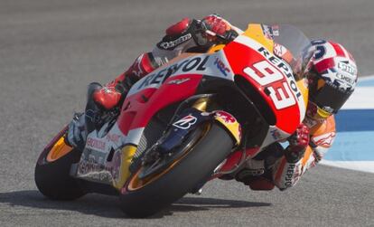 Marc Márquez, durant els entrenaments a Indianapolis.