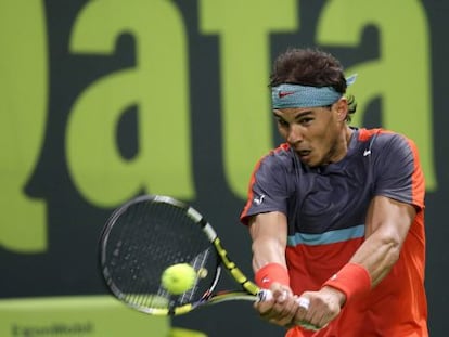 Nadal devuelve una bola ante Gojowczyk.