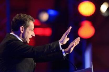 Nicolas Sarkozy, en un mitin en Saint-Maurice