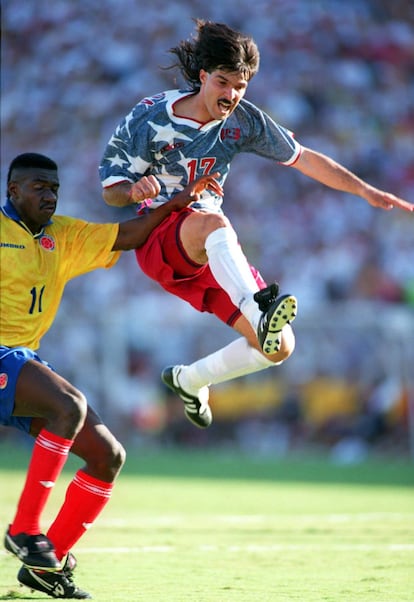 Balboa, ante Colombia en el Mundial de 1994.