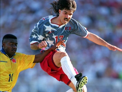 Balboa, ante Colombia en el Mundial de 1994.