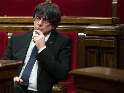 Carles Puigdemont, en el Parlament, en imagen de archivo.