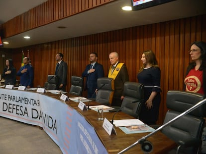 Lançamento da Frente Parlamentar em Defesa da Vida na Alesp, em São Paulo.