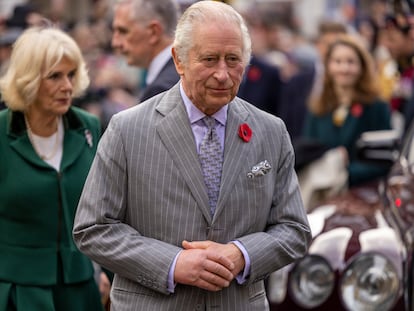 Britain's King Charles III and Camilla, Queen Consort, walkabout to meet members of the public following a ceremony at Micklegate Bar, in York, England, Wednesday Nov. 9, 2022.