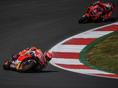 Marc Márquez, hoy sábado en el circuito de Portimao, durante el Gran Premio de Portugal 2021.