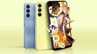 Samsung Galaxy A con imagen de fondo