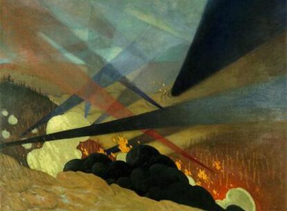 <i>Verdún</i> (1917), de Félix Vallotton, que se exhibe en el  Museo Thyssen de Madrid, procedente del Museo de la Armada de París.