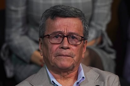 Pablo Beltran, comendante y negociador jefe del ELN, el lunes en el acto de apertura de la mesa de diálogo que se celebró en Ciudad de México.