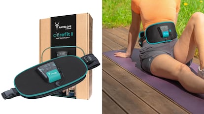 ofertas deporte amazon en dispositivos de electroestimulación corporal.